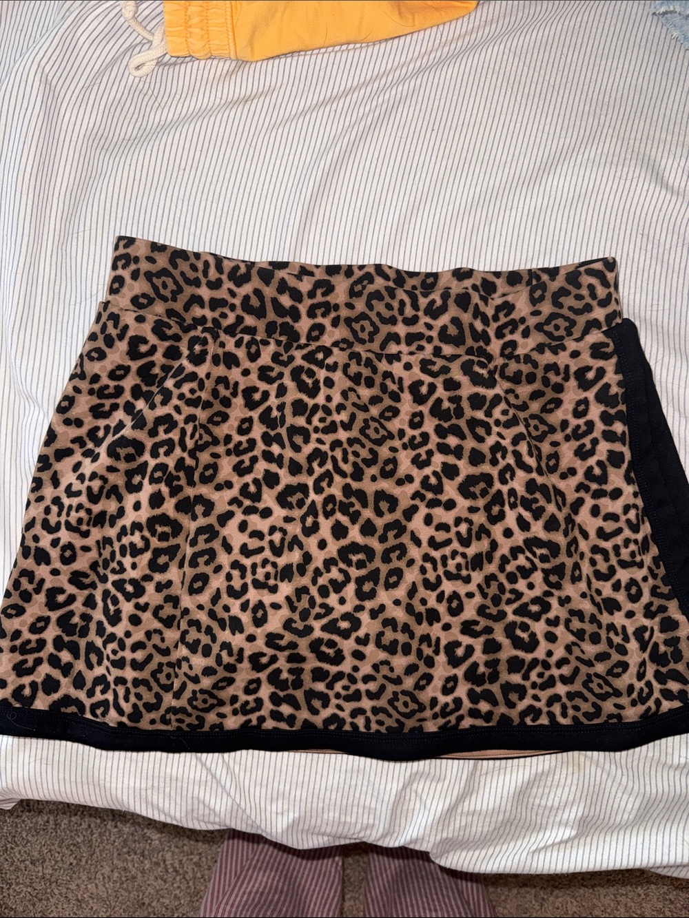 JoyLab Leopard Print Mini Skirt in Tan and Black